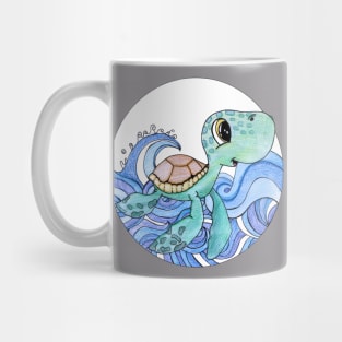 Blue sea turtle baby nursery kids gift Mug